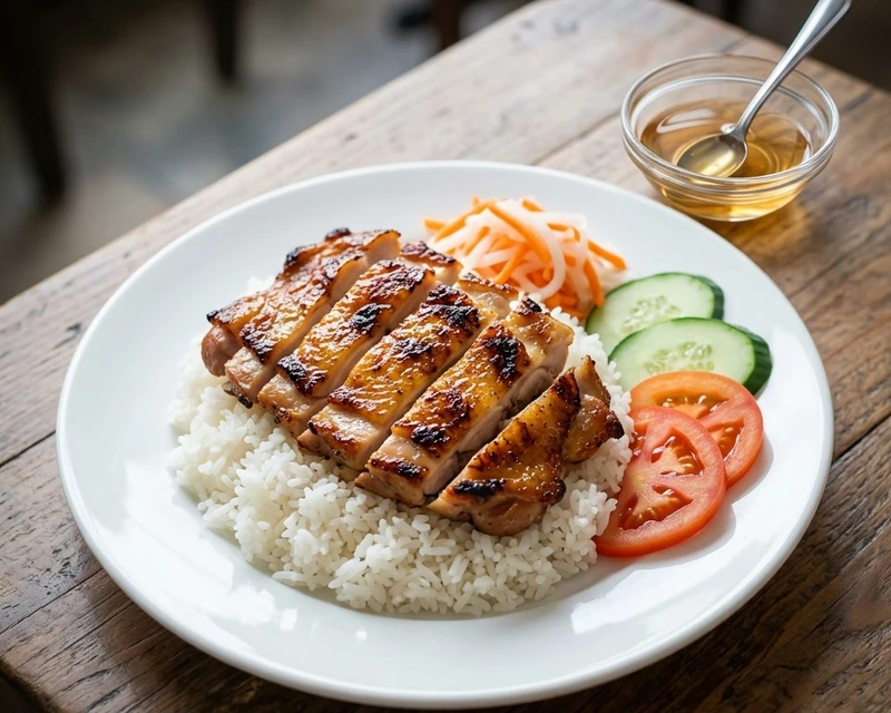 Grilled chicken rice plate at S&T Vietnamese Kitchen, Calgary SE