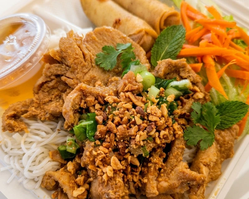 Grilled pork vermicelli bowl at S&T Vietnamese Kitchen, Southcentre Mall Calgary