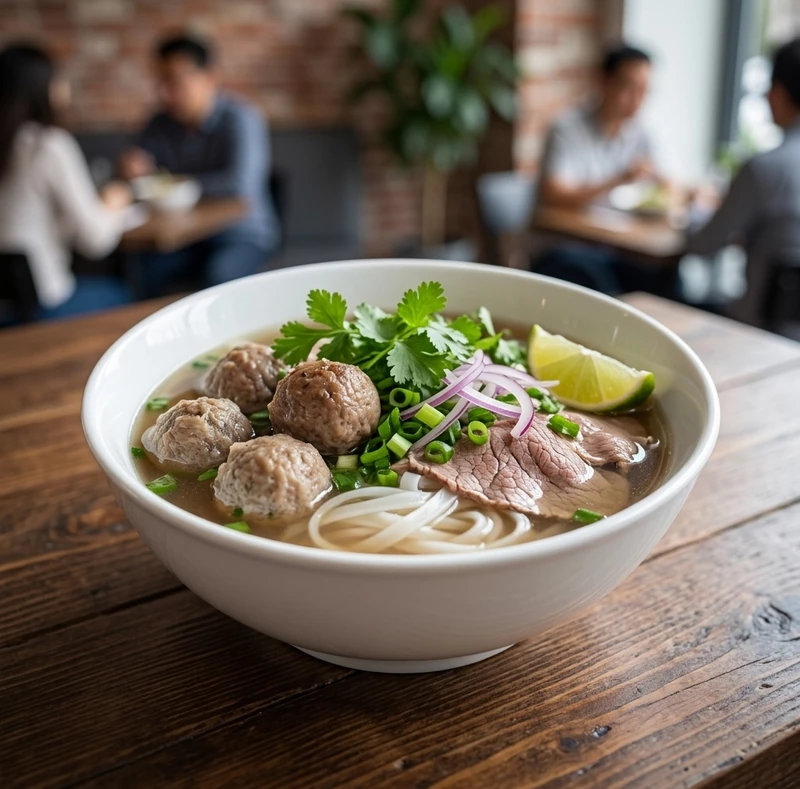 Beef ball noodle soup at S&T Vietnamese Kitchen in Calgary SE