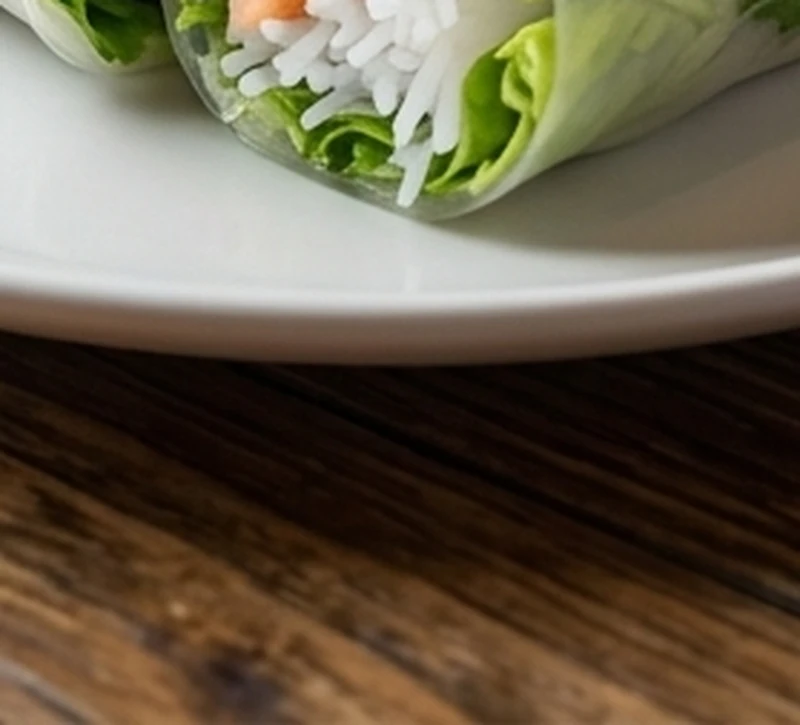 Fresh shrimp salad rolls at a Vietnamese restaurant in Calgary